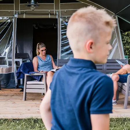 Tent On A Campsite, Near The Border Between Germany And Luxembourg Echternacherbruck